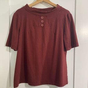 Mandala Design women's maroon t-shirt size L